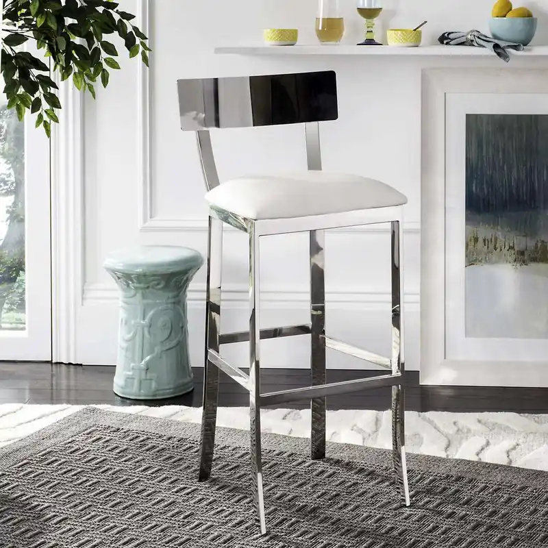 Seasonal Sale Safavieh Abby 39''H Stainless Steel Bar Stool - Chrome