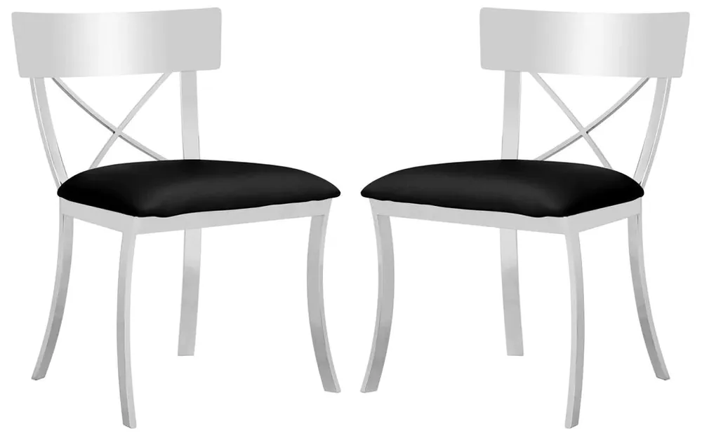 Best Choice Safavieh Zoey 19''H Side Chair Set Of 2 - Chrome With Black Pu