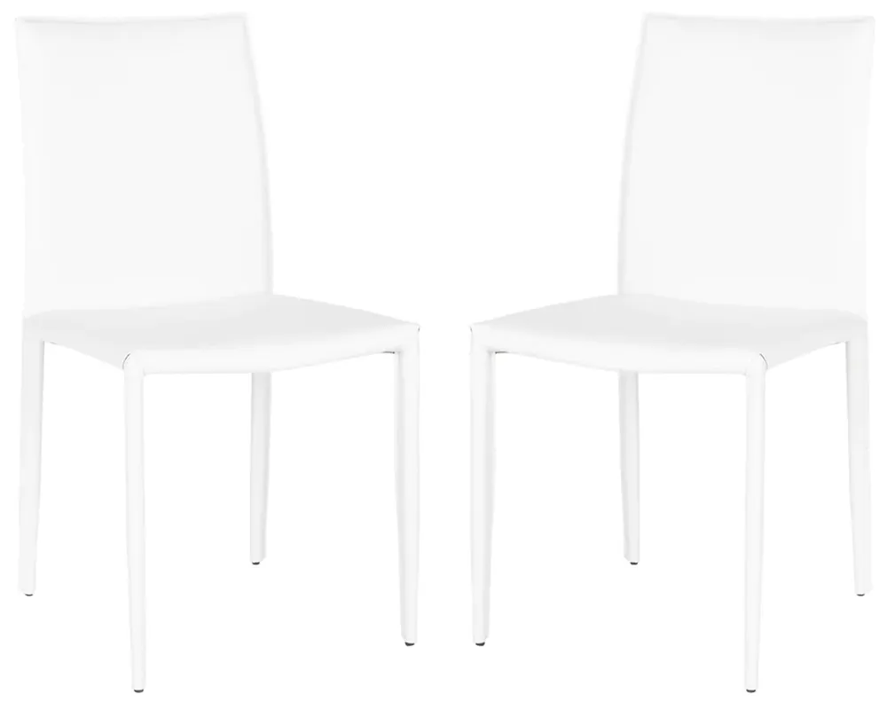 Premium Safavieh Karna 19''H Dining Chair Set Of 2 - White Crocodile