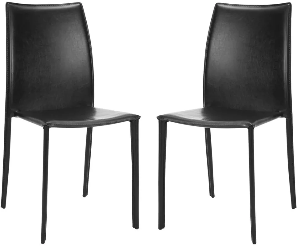 Safavieh Kdark Greyin 19''H Stacking Side Chair (Set Of 2) - Black In Demand