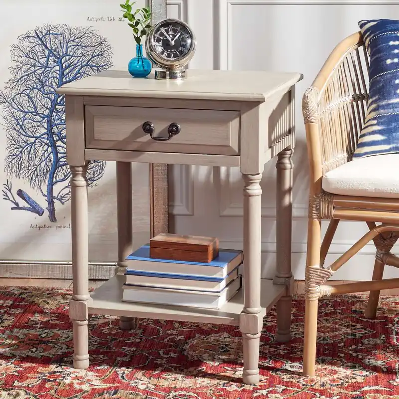 Free Delivery Safavieh Whitney 1 Drawer Accent Table - Greige