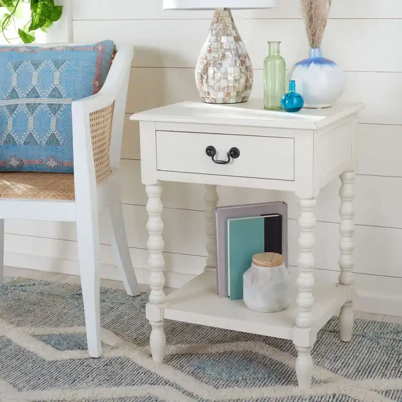 Certified Safavieh Athena Accent Table - Distressed White