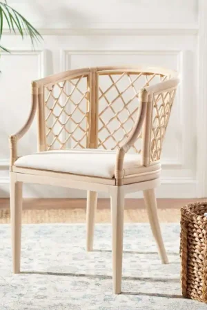 Trusted Brand Safavieh Carlotta Arm Chair - Natural White Wash