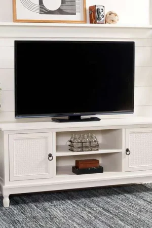 Viral Safavieh Haines 2Dr 1 Shelf Media Stand - White