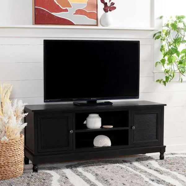 Fast Shipping Safavieh Ryder 2 Door 1 Shelf Media Stand - Black