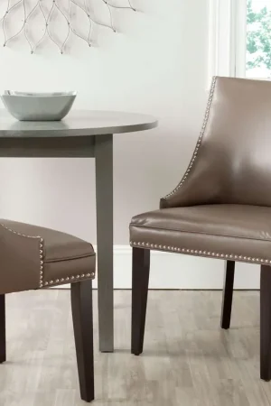 Warranty Included Safavieh Afton 20''H Side Chair (Set Of 2) - Silver Nail Heads - Clay