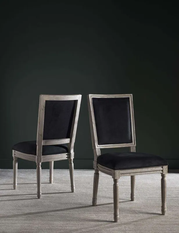 Safavieh Buchanan 19''H French Brasserie Velvet Rect Side Chair Set Of Markdown