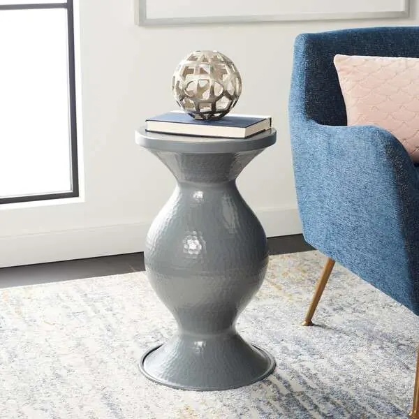 Safavieh Radium Small Hammered Stool - Dark Gray Top Pick
