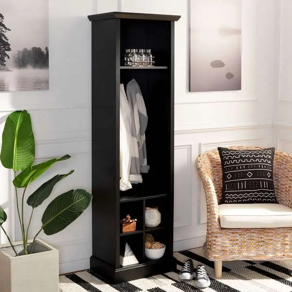 Certified Safavieh Surrey 6 Shelf 2 Hook Bottom Storage Hall Tree - Black
