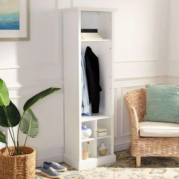 Safavieh Surrey 6 Shelf 2 Hook Bottom Storage Hall Tree - White Super Sale