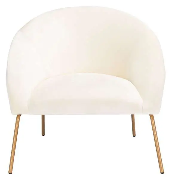 Safavieh Mandi Velvet Accent Chair - Cream Velvet Free Returns