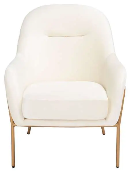 Safavieh Eleazer Velvet Accent Chair - Cream Velvet Hot Deal