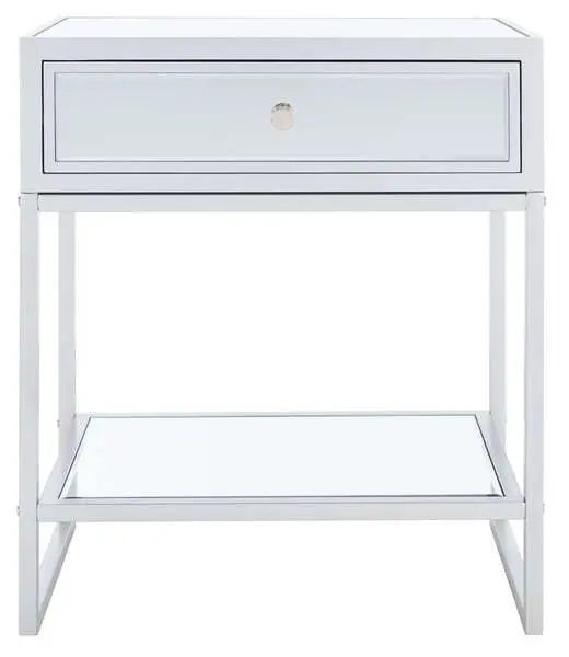 Hot Deal Safavieh Cyra 1 Drawer Mirrored Accent Table - Silver