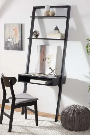 Top Rated Safavieh Kamy 2 Shelf Leaning Desk - Black