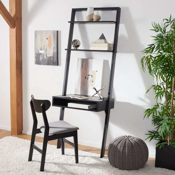 Top Rated Safavieh Kamy 2 Shelf Leaning Desk - Black