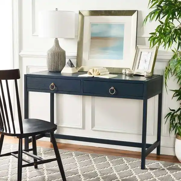 Safavieh Esther 2 Drawer Desk - Navy Free Delivery