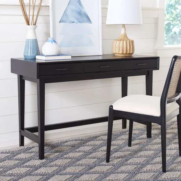 No Minimum Order Safavieh Hawthorn 3 Drawer Desk - Black