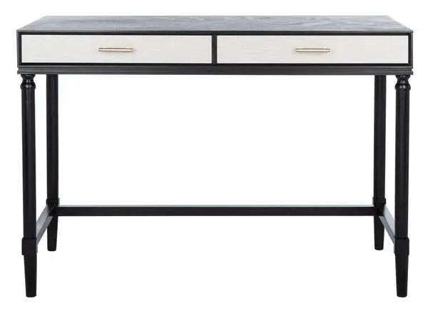 Affordable Safavieh Takita 2 Drawer 2 Tone Desk - Black With Natural Drawer Color