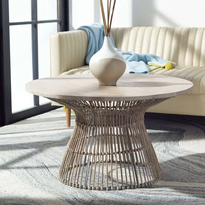 Weekend Sale Safavieh Whent Round Coffee Table - Gray White Wash