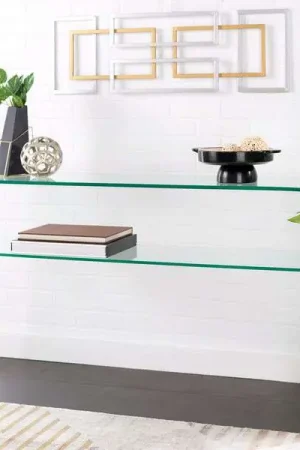 Viral Safavieh Dash Tempered Glass 1 Shelf Console Table - Clear