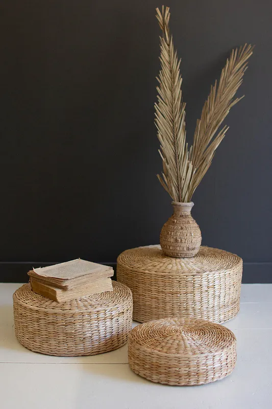 Round Sea Grass Risers Set Of 3 By Kalalou Popular