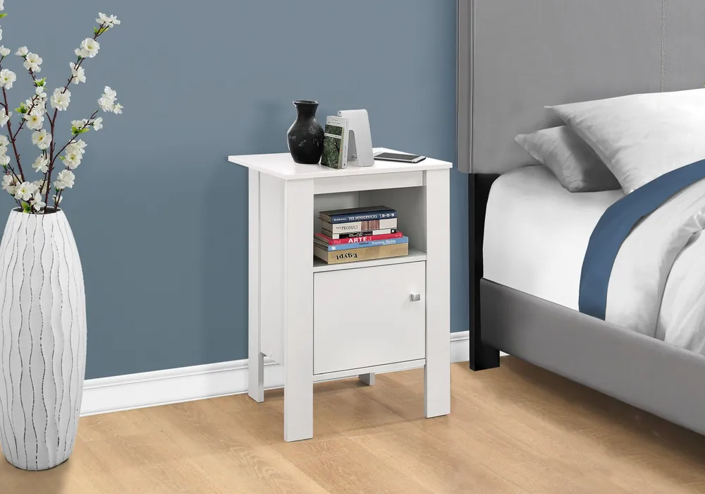 24" White End Table With Shelf By Homeroots Free Delivery