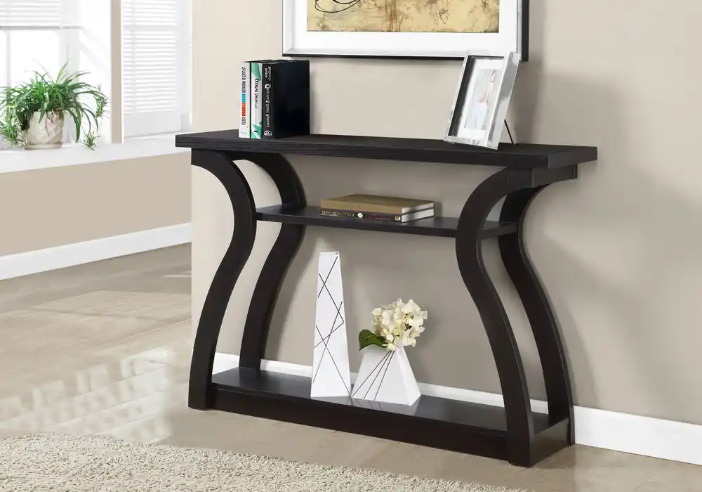 47" Espresso Floor Shelf Console Table With Storage By Homeroots Best Seller