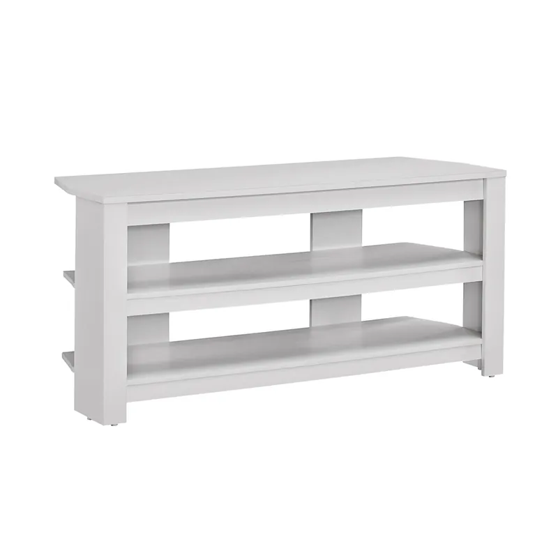 Luxury 16" White Particleboard Open Shelving TV Stand By Homeroots