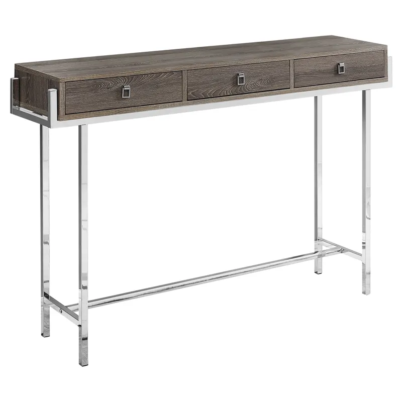 Top Pick 48" Taupe And Silver Console Table By Homeroots