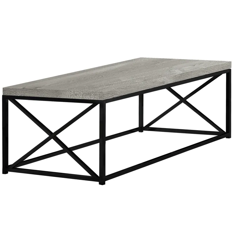 22" X 44" X 17" Grey Black Particle Board Metal Coffee Table By Homero Buy Online