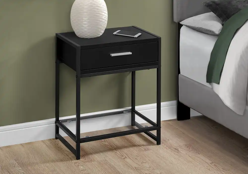 22" Black End Table With Drawer And Shelf By Homeroots Certified