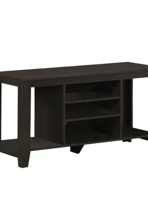 17" Dark Brown Particleboard Open Shelving TV Stand By Homeroots Limited Edition