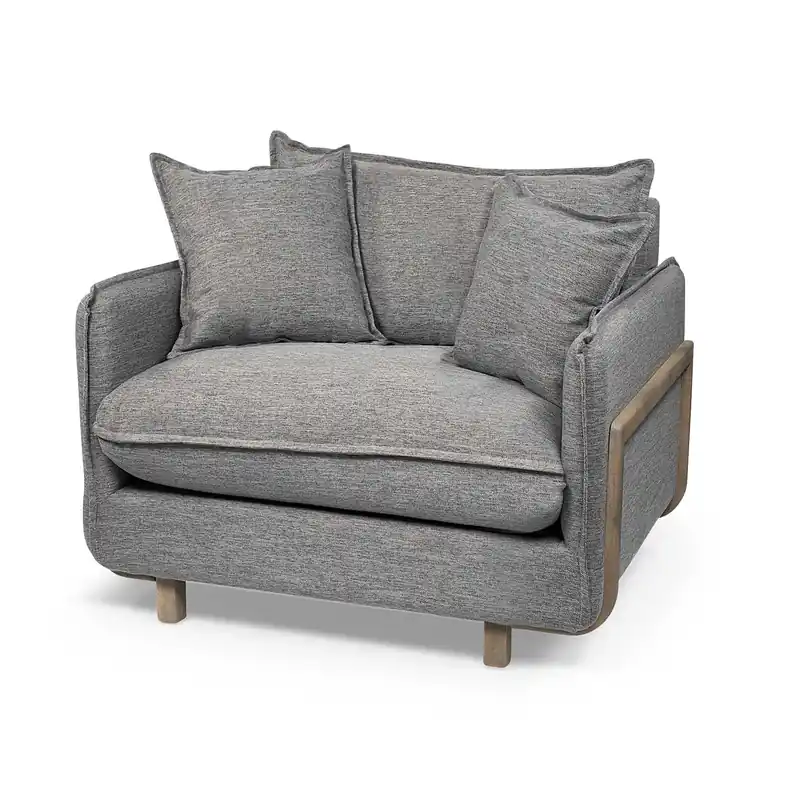 42" Gray Linen Arm Chair By Homeroots Same Day Shipping