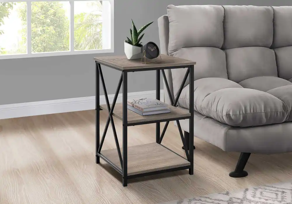 Final Sale 26" Rectangular Dark Taupe Black Metal Accent Table By Homeroots