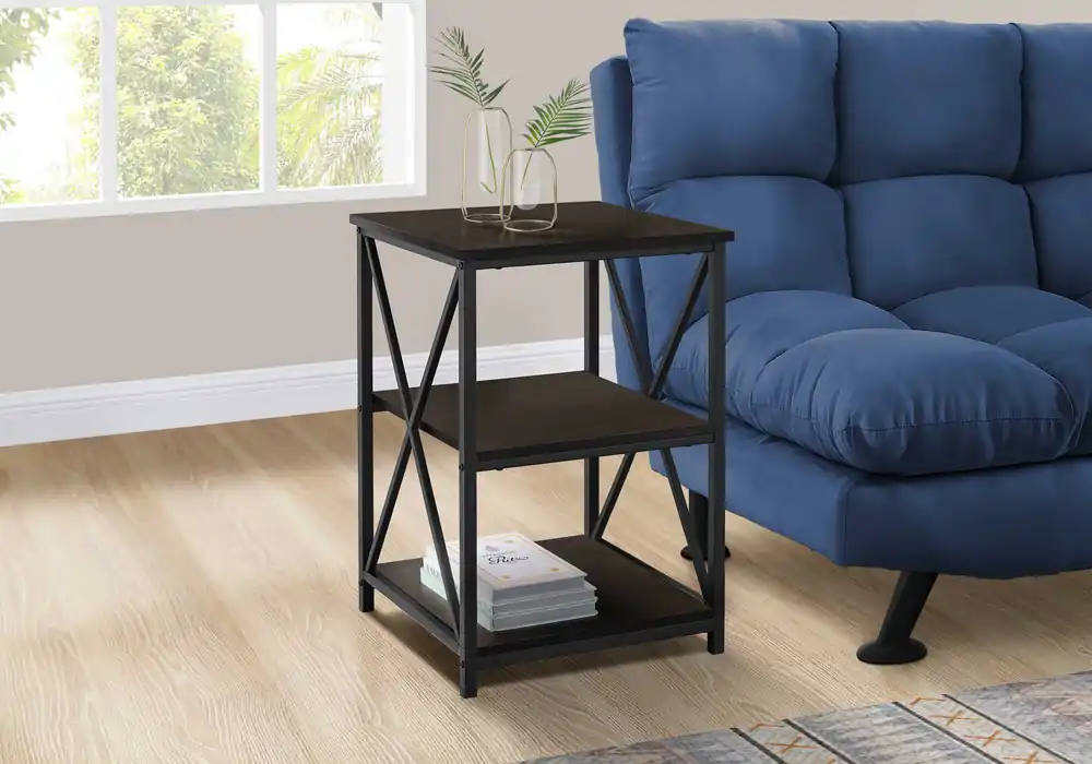26" Rectangular Espresso Black Metal Accent Table By Homeroots Price Drop