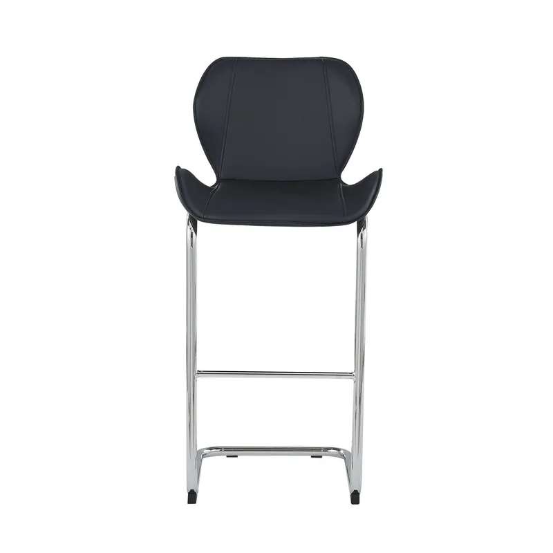 Place Order Set Of 4 Modern Black Barstools With Chrome Legs By Homeroots