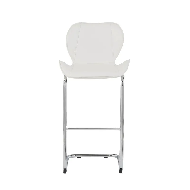 Set Of 4 Modern White Barstools With Chrome Legs By Homeroots High Quality