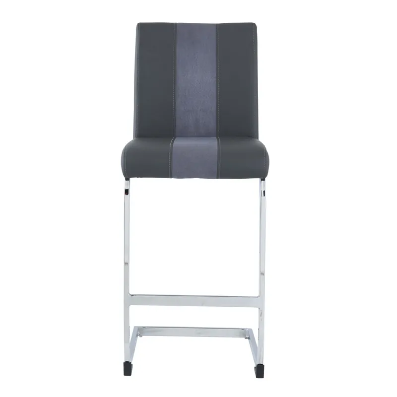 Set Of 4 Grey Two Tone Barstools With Silver Tone Metal Base By Homero Viral