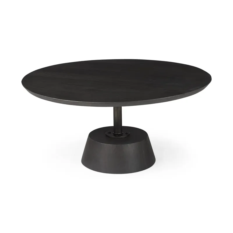 Shop Now Black Wooden Pedestal Base Coffee Table By Homeroots