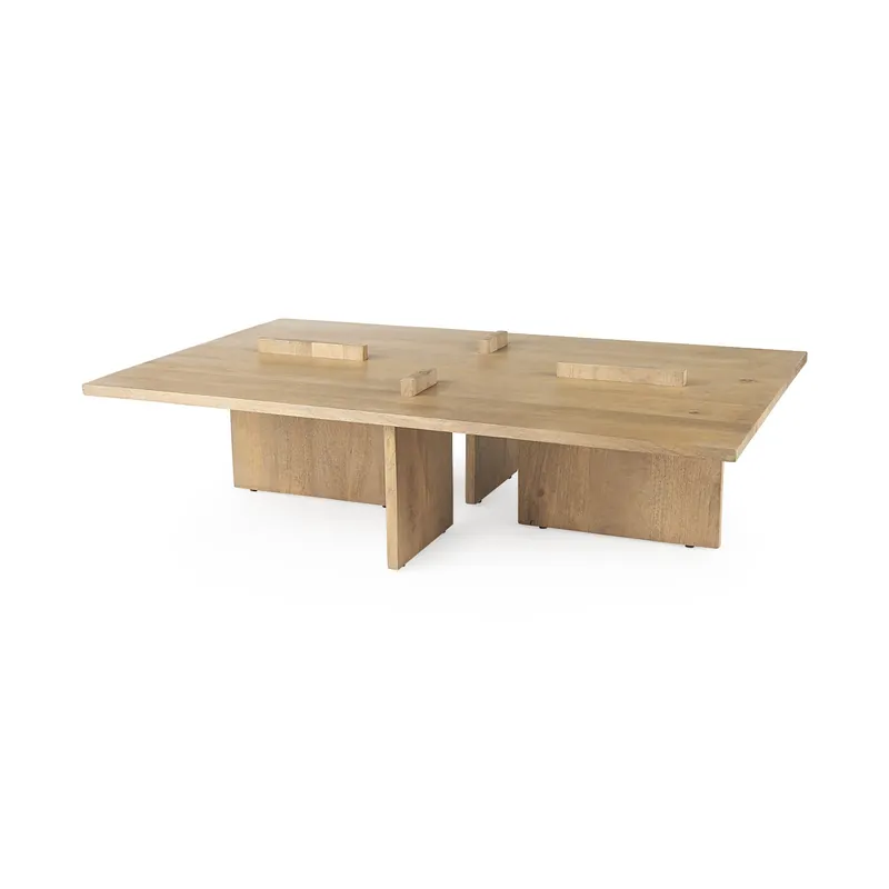 34" Natural Rectangular Coffee Table By Homeroots Trusted Brand