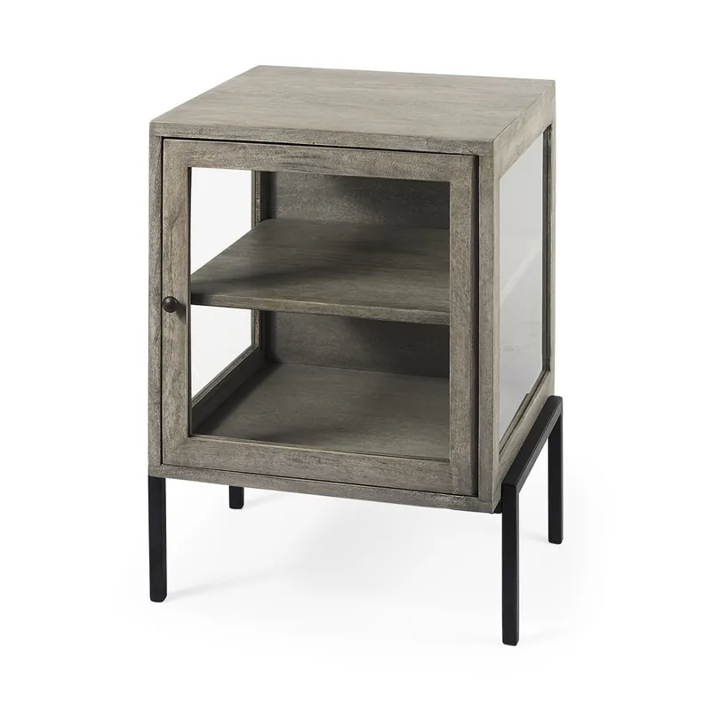 Hot Deal Rustic Dark Gray And Black Shadowbox Cabinet By Homeroots