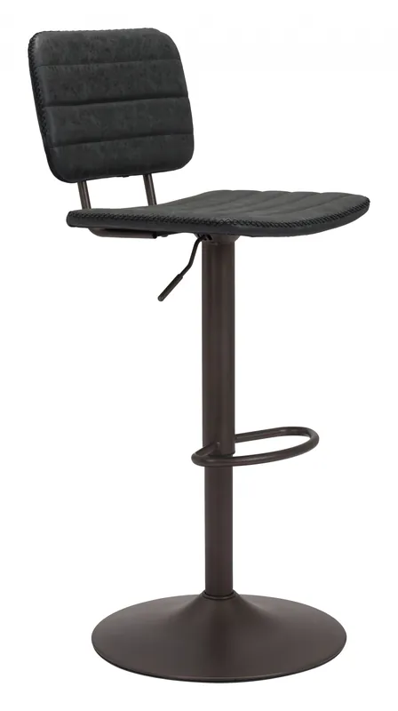 43" Black Steel Swivel Low Back Counter Height Bar Chair With Footrest Bargain