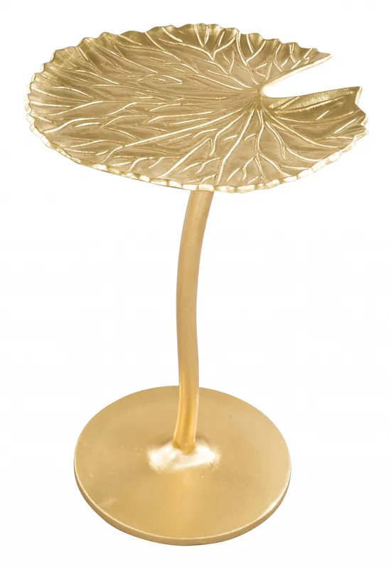 Express Delivery Gold Lilypad Side Table By Homeroots