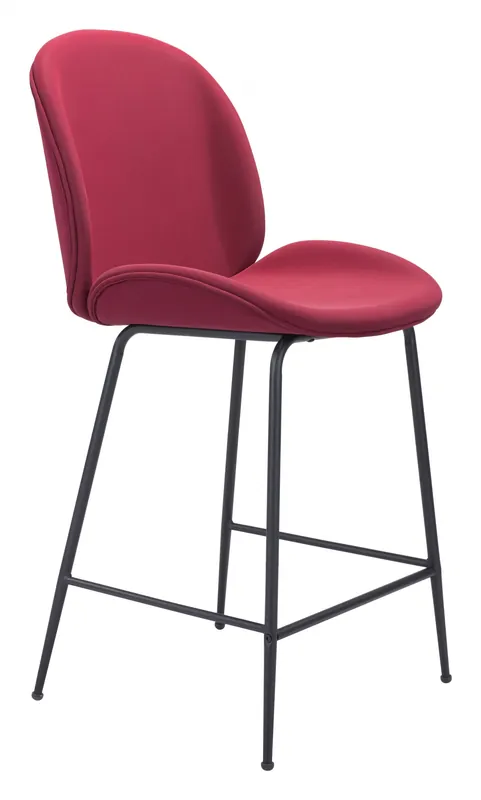 42" Red And Black Steel Low Back Counter Height Bar Chair With Footres Fast Shipping