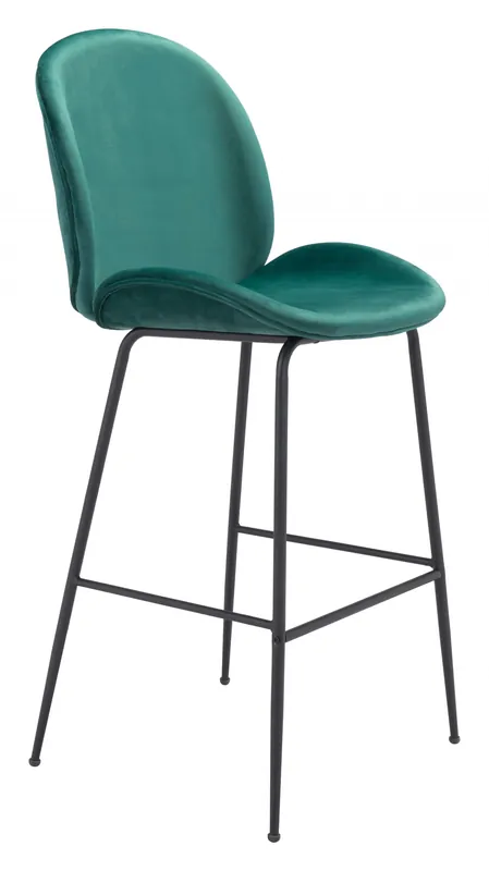 Buy Today 47" Green And Black Steel Low Back Bar Height Chair With Footrest By H
