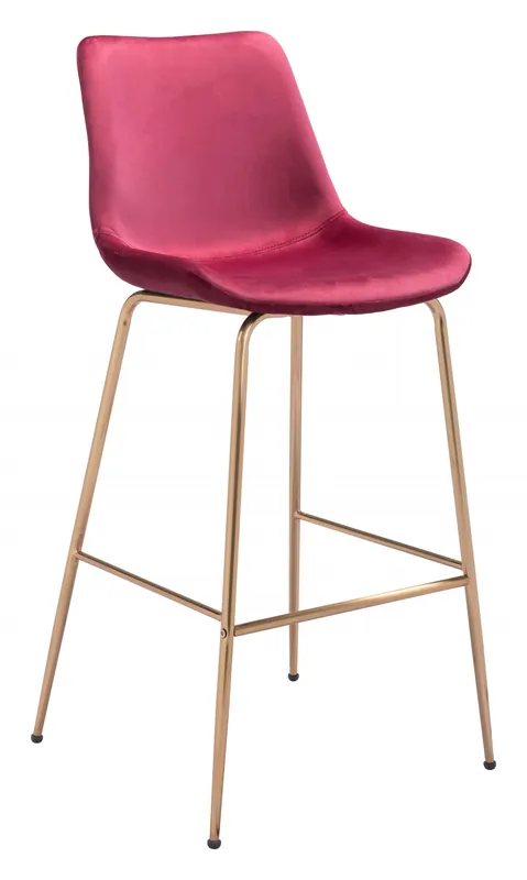 Grab Now 43" Red Steel Low Back Chair With Footrest By Homeroots