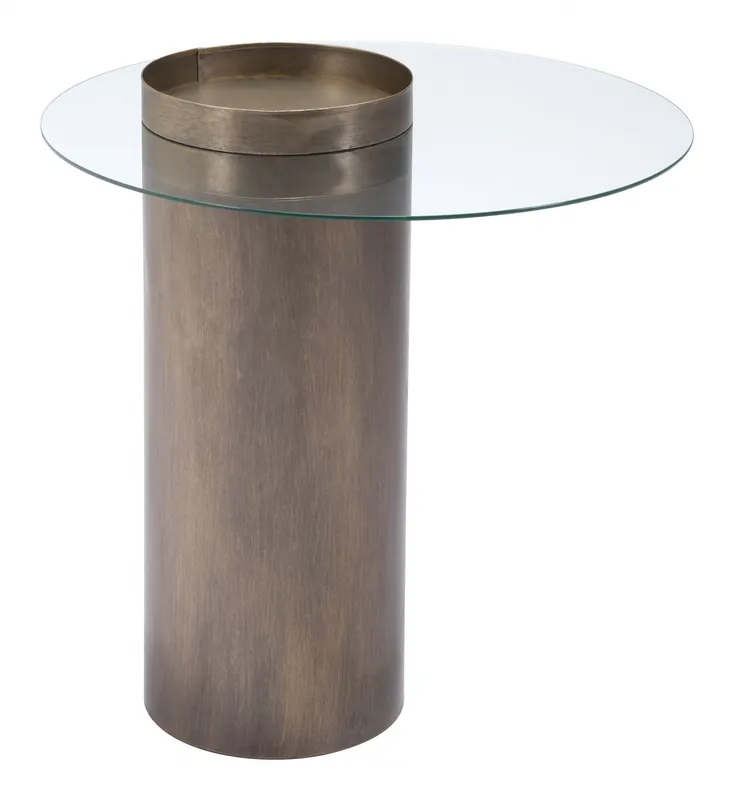 Direct From Factory Contemporary Antique Gold End Table By Homeroots