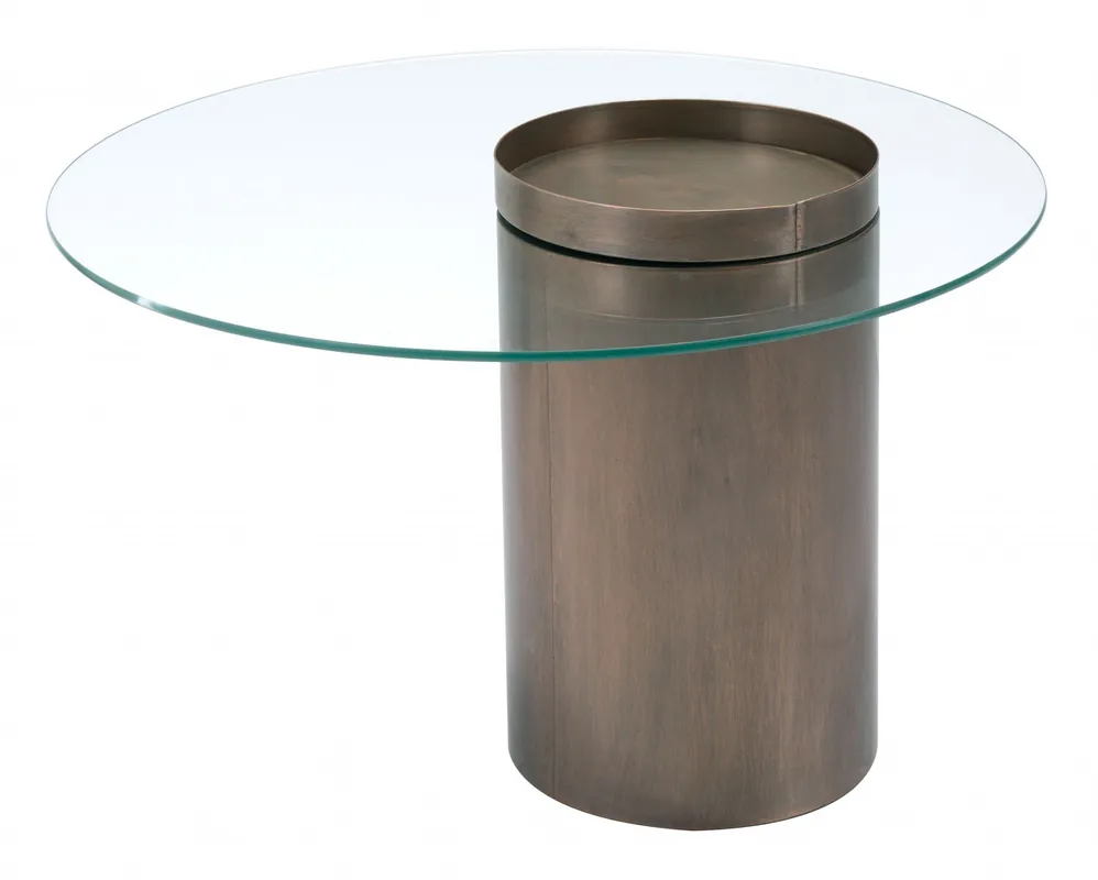 Certified Contemporary Antique Gold Table By Homeroots