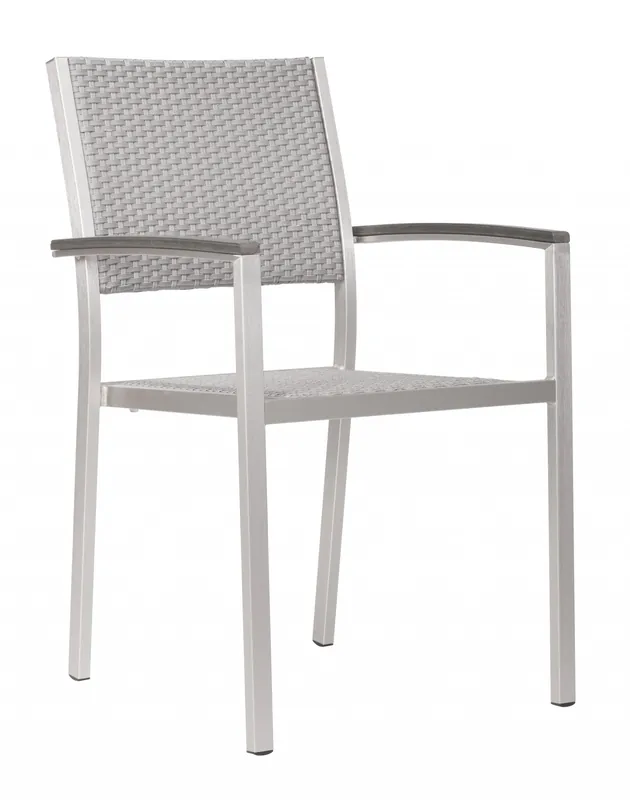 Set Of Two 21" White Aluminum Arm Chair By Homeroots Bulk Order