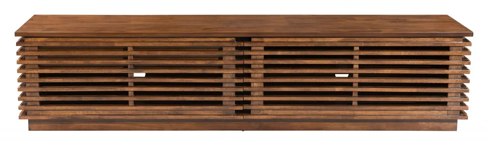Grab Now 71" Walnut Modern Retro Grooves TV Media Center By Homeroots